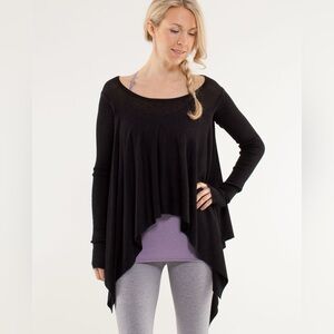 Lululemon Enlightened Pullover Heathered Black size 4